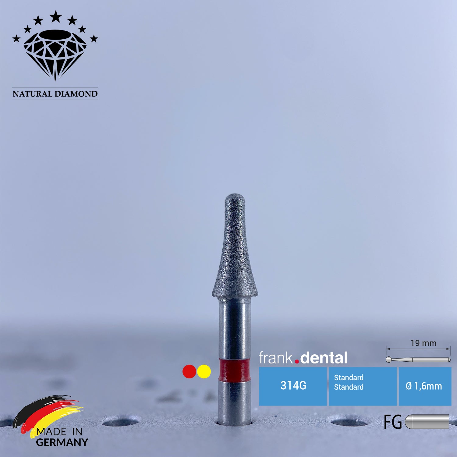 Frank Dental - Dental Natural Diamond Bur - 973 Dental Burs - For