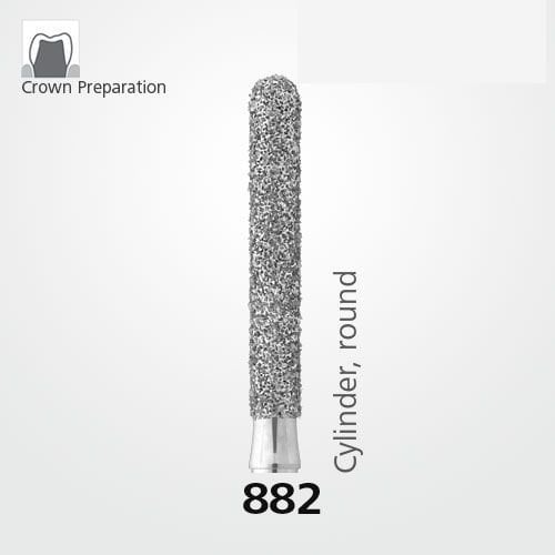 Meisinger 882 Synthetic Diamond Bur — Pack of 5 — Cylinder