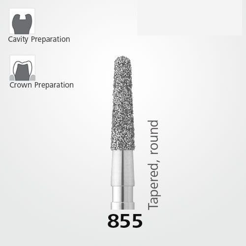 Meisinger 855 Synthetic Diamond Bur — Conical — Pack of 5