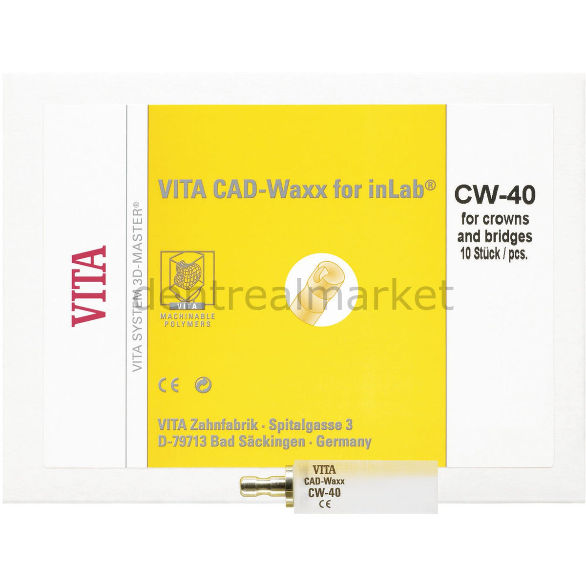 Vita CAD-Waxx CW-40 Millable Acrylic Polymer Blocks Pack of 10