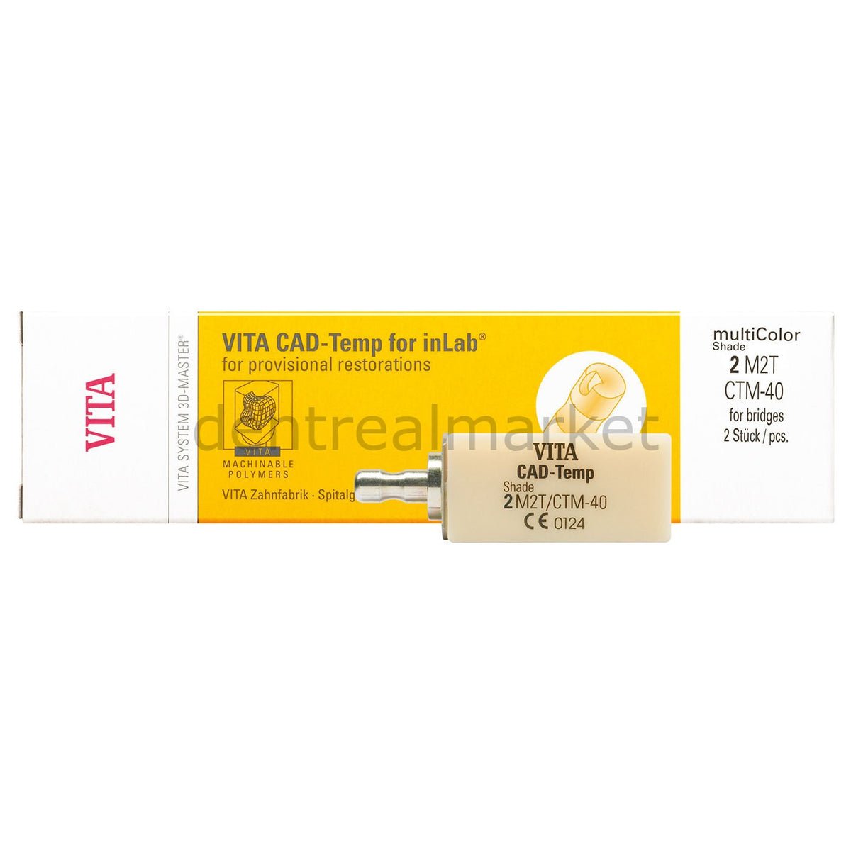 Vita CAD-Temp MultiColor CTM-40 Multichromatic Acrylate Polymer - Pack of 2