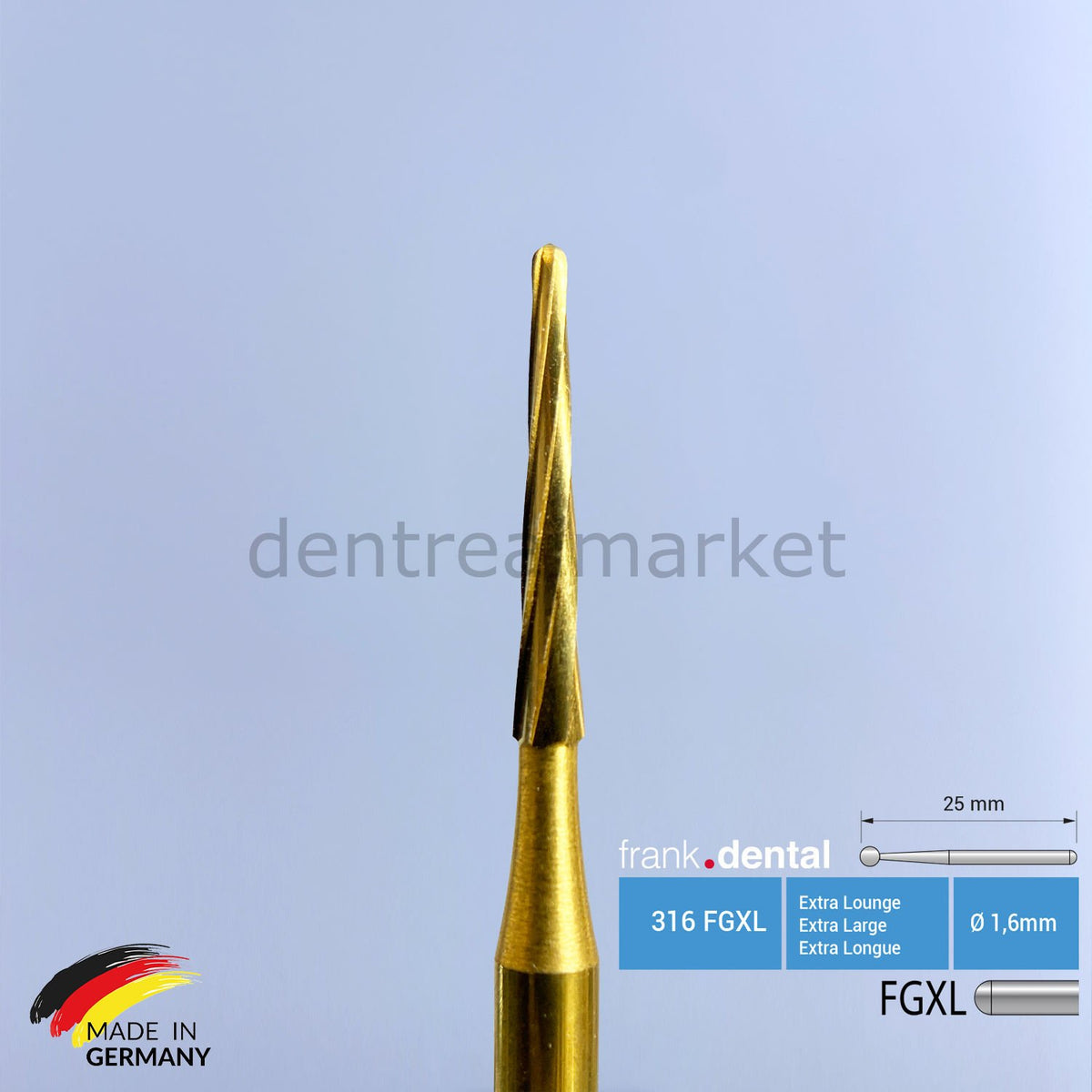 Frank Dental Titanium Root Separation Carbide Surgical Bur — Turbine 151 FGXL