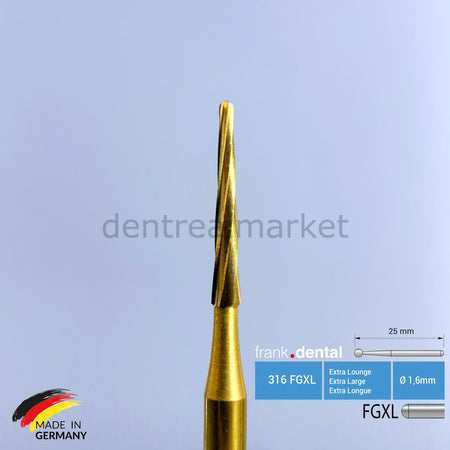Frank Dental Titanium Root Separation Carbide Surgical Bur — Turbine 151 FGXL