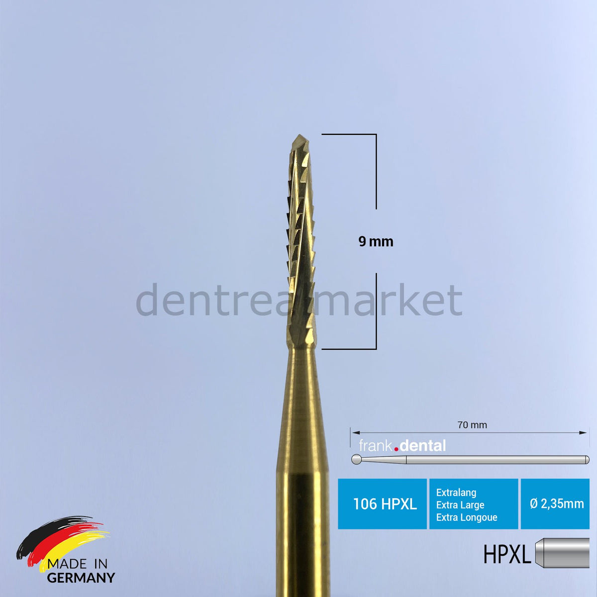 Frank Dental Titanium Carbide Lindemann Surgical Bur - 162 HPXL