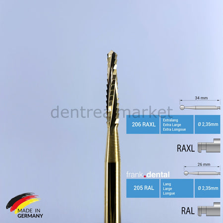 Frank Dental Titanium Carbide Lindemann Surgical Bur 166 RAL RAXL
