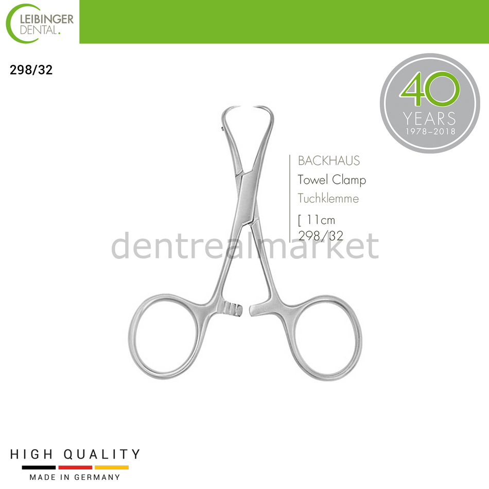 Leibinger BACKHAUS Towel Clamp 11 cm