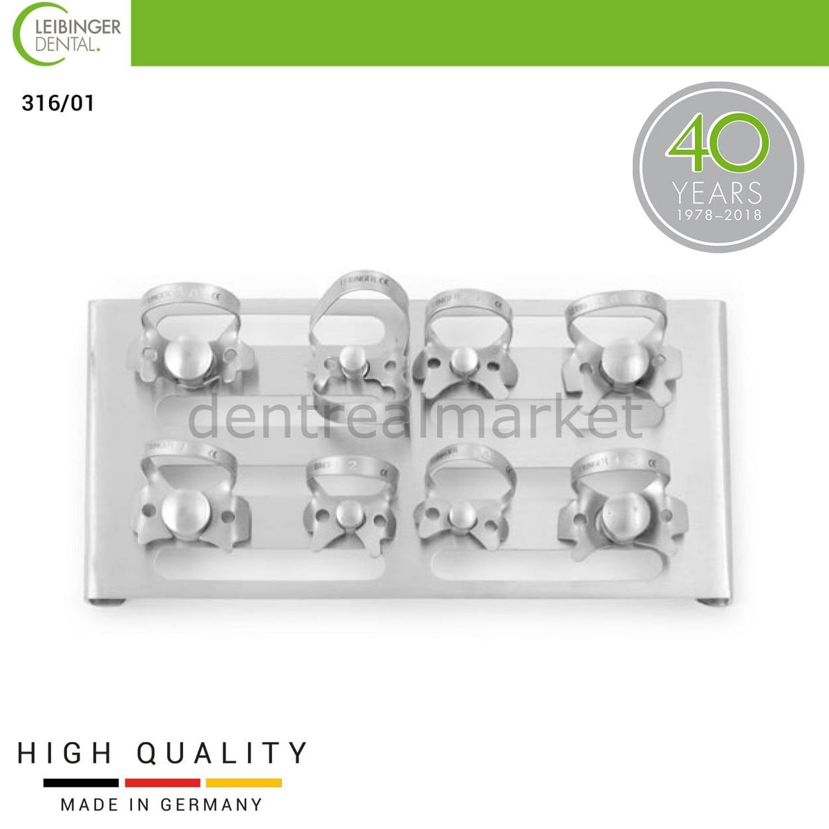 Leibinger Rubber Dam 8-Piece Clamp Set