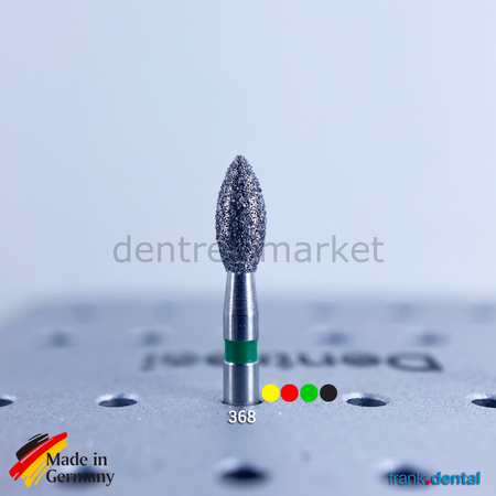 DentrealStore - Frank Dental Dental Natural Diamond Bur - 368 Diamond Dental Burs - For Turbine - 5 pcs