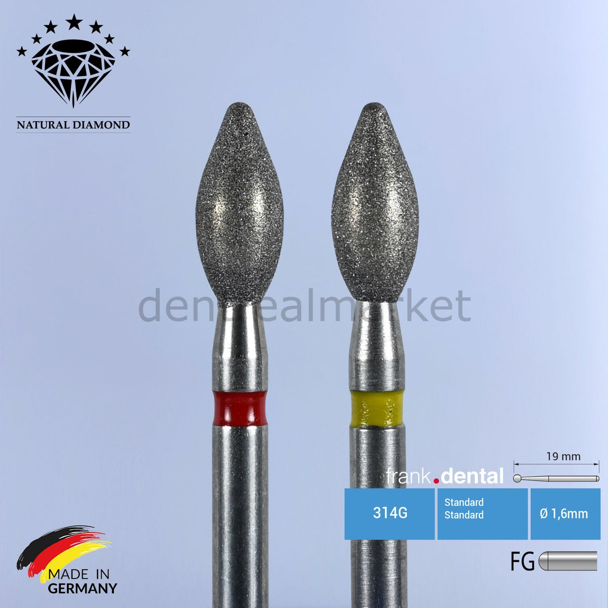 Frank Dental Diamond Bur - Finishing and Polishing - 369 - Bud - 2 pcs