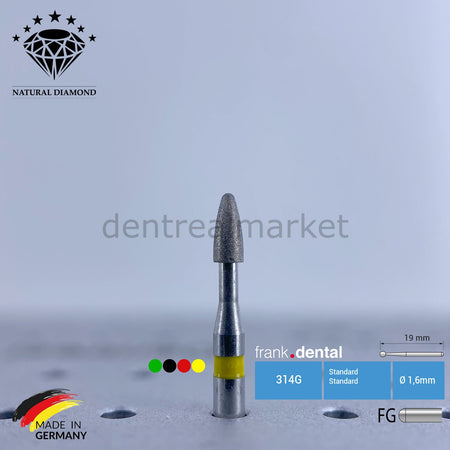 Frank Dental Natural Diamond Bur — Turbine 390 — Pack of 5