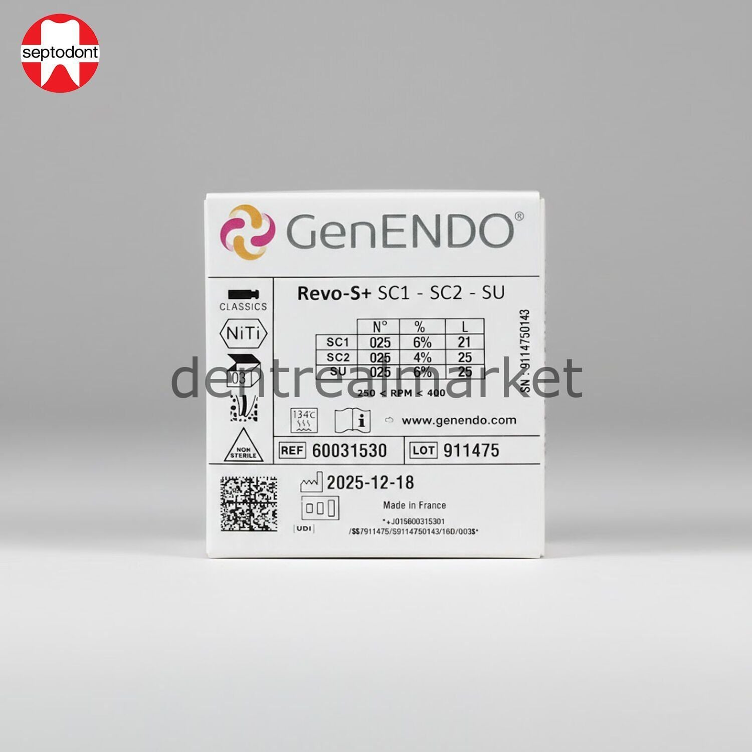 Septodont GenENDO Revo-S+ 6-File 25 mm + Biodentine Campaign