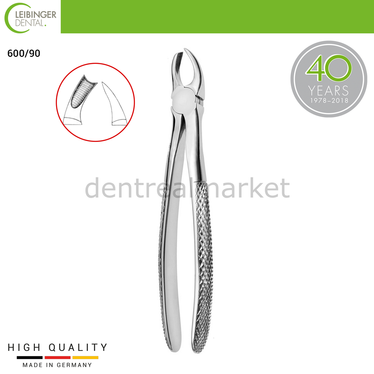Leibinger Extraction Forceps for Upper Molars, Left - Fig. 90