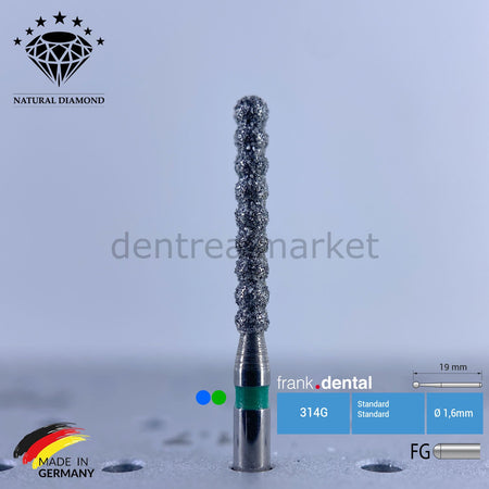 Frank Dental Natural Diamond Bur - Spiral - Turbine 6053 - Pack of 5