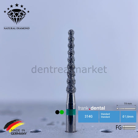 Frank Dental Natural Diamond Bur - Spiral - Turbine 6055 - Pack of 5
