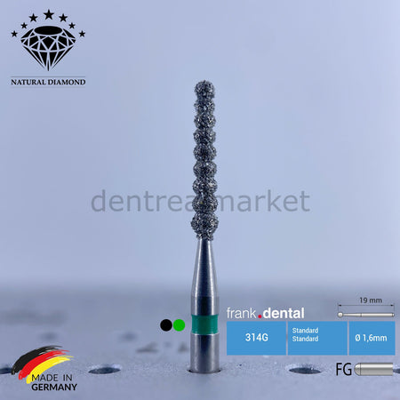 Frank Dental Natural Diamond Bur - Spiral - Turbine 6056 - Pack of 5