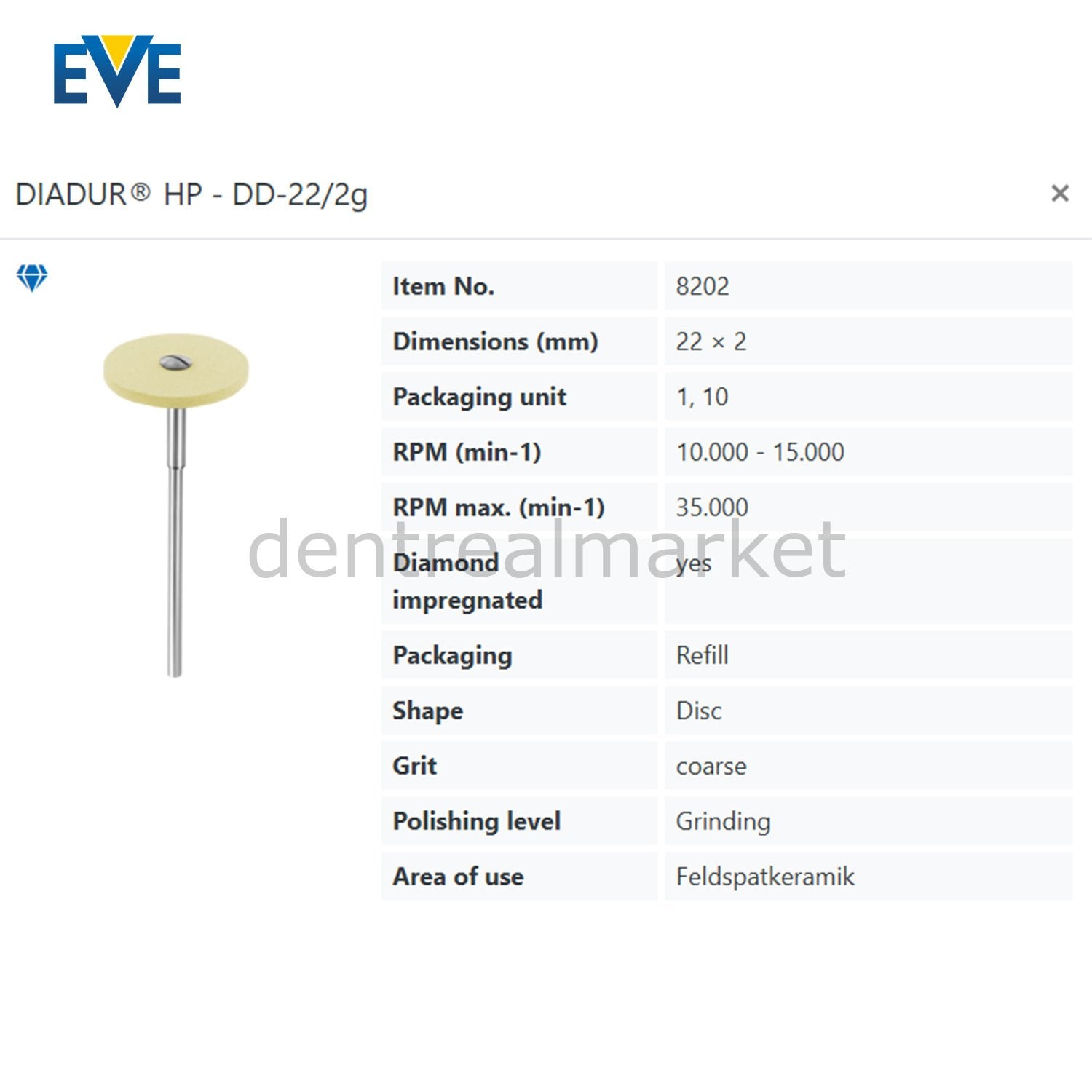 Eve Diadur HP Composite & Porcelain Adjustment Rubber - DD-22/2g