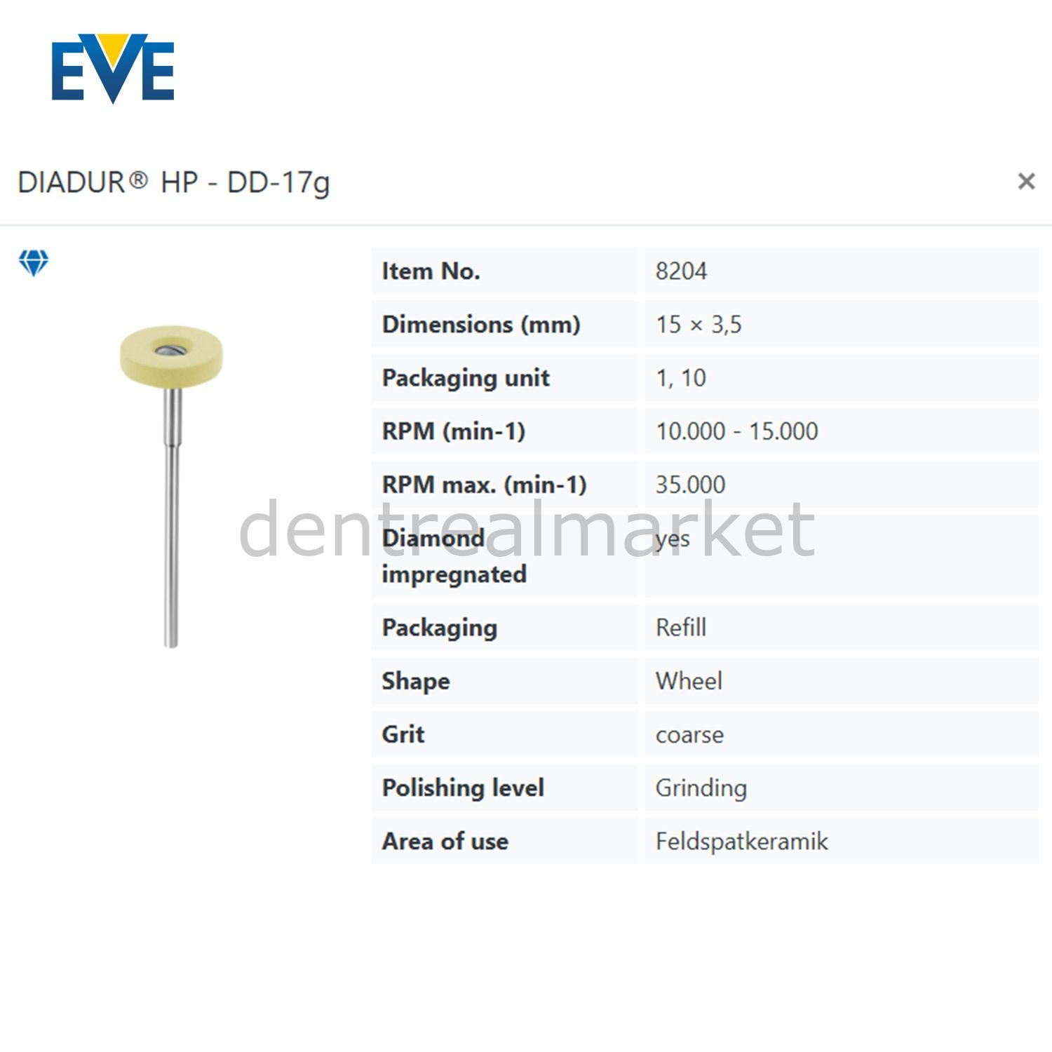 Eve Diadur HP Composite & Porcelain Adjustment Rubber - DD-17g