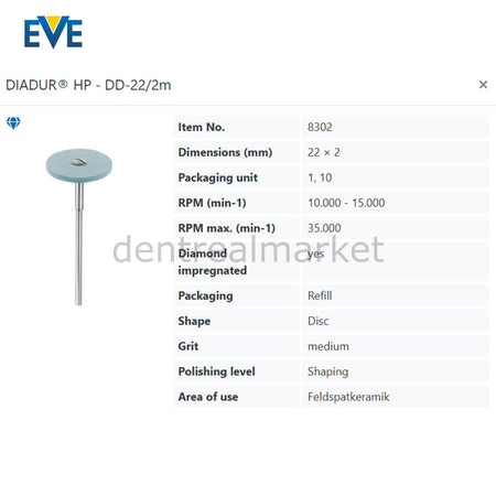 Eve Diadur HP Composite & Porcelain Adjustment Rubber - DD-22/2m