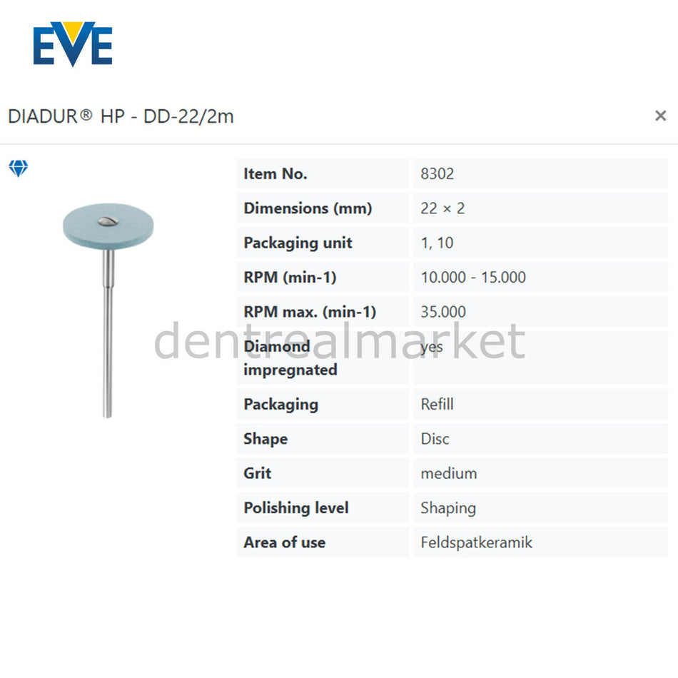 Eve Diadur HP Composite & Porcelain Adjustment Rubber - DD-22/2m