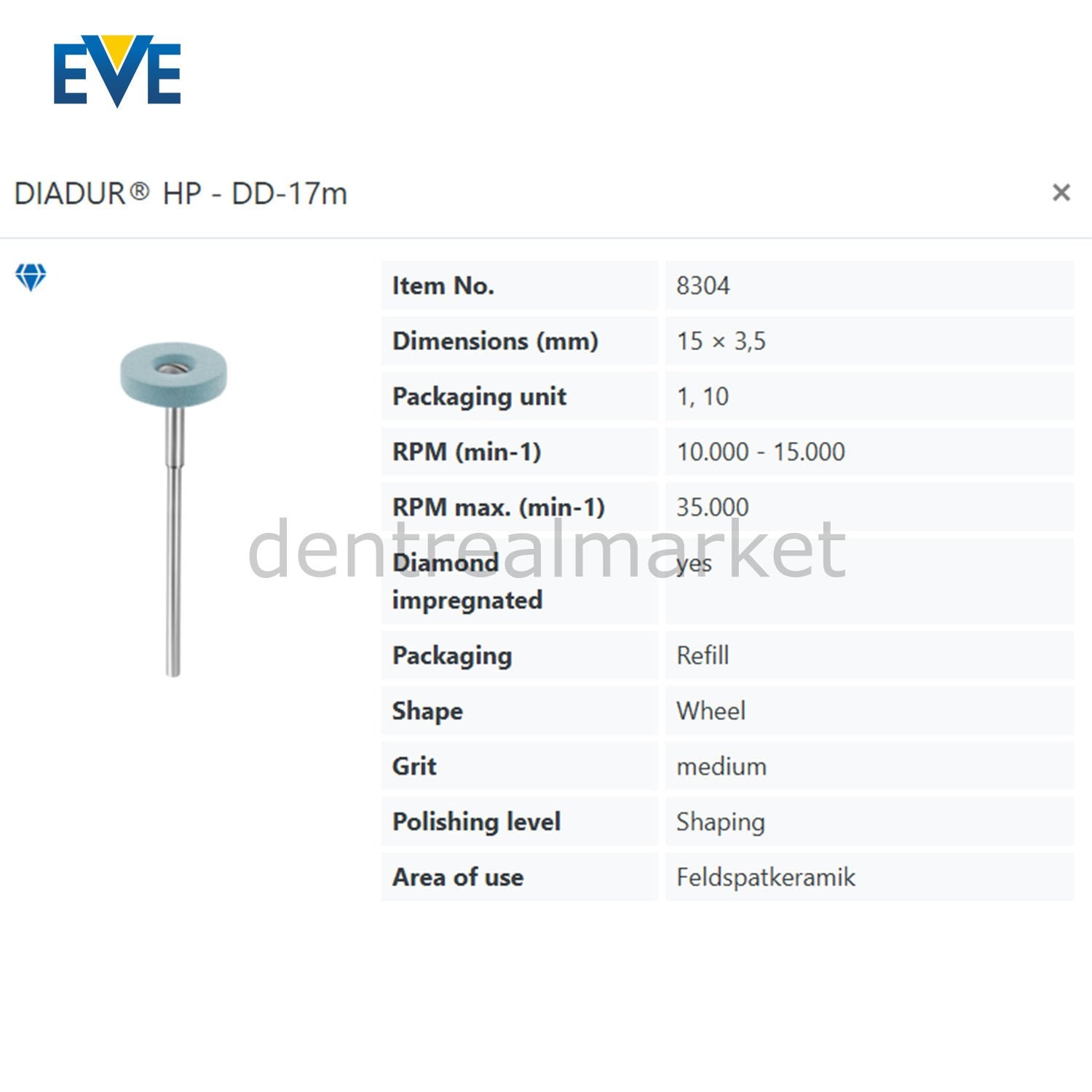 Eve Diadur HP Composite & Porcelain Adjustment Rubber - DD-17m