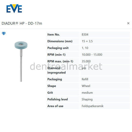 Eve Diadur HP Composite & Porcelain Adjustment Rubber - DD-17m