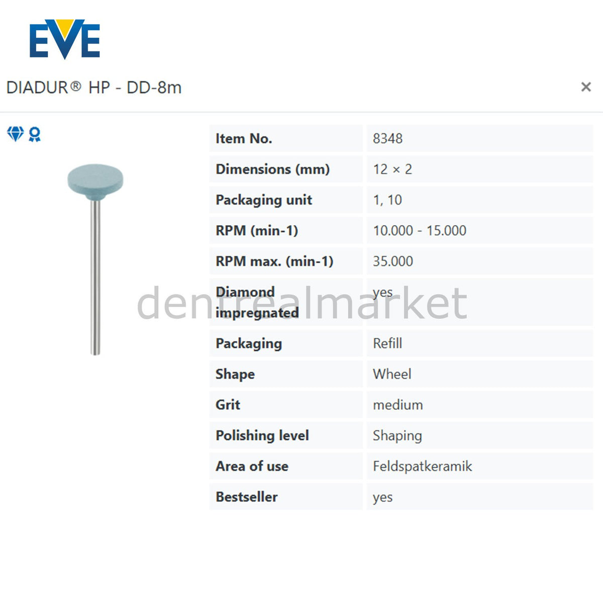 Eve Diadur HP Composite & Porcelain Adjustment Rubber - DD-8m