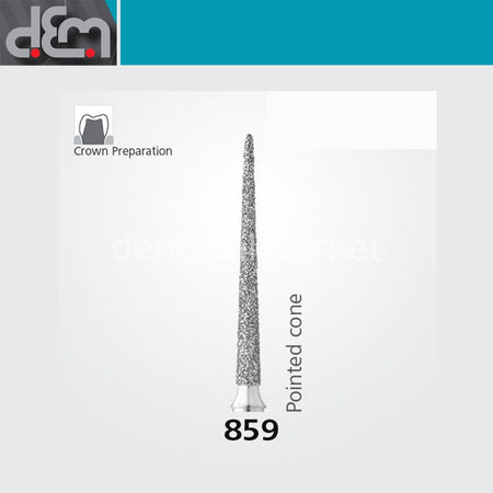 Dx Dentex DX Synthetic Diamond Bur 859 — Needle Tip — Pack of 10