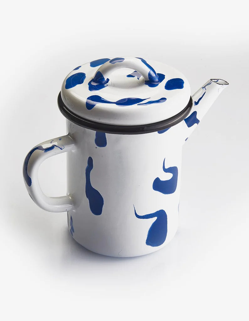 A Little Color Teapot - Enamel Vintage Look Washable Teapot / Kapka