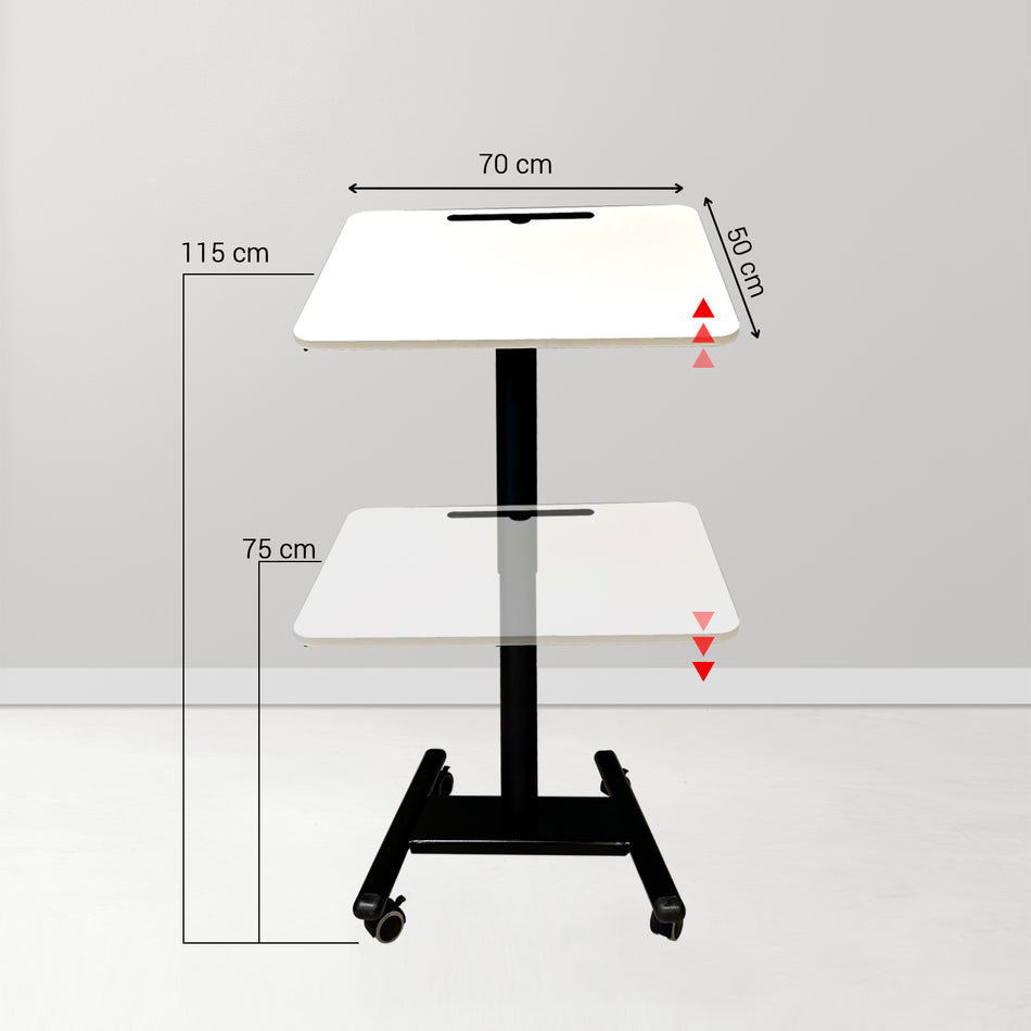 Movable Height Adjustable Mobile Table - Trolley -Scanner Stand