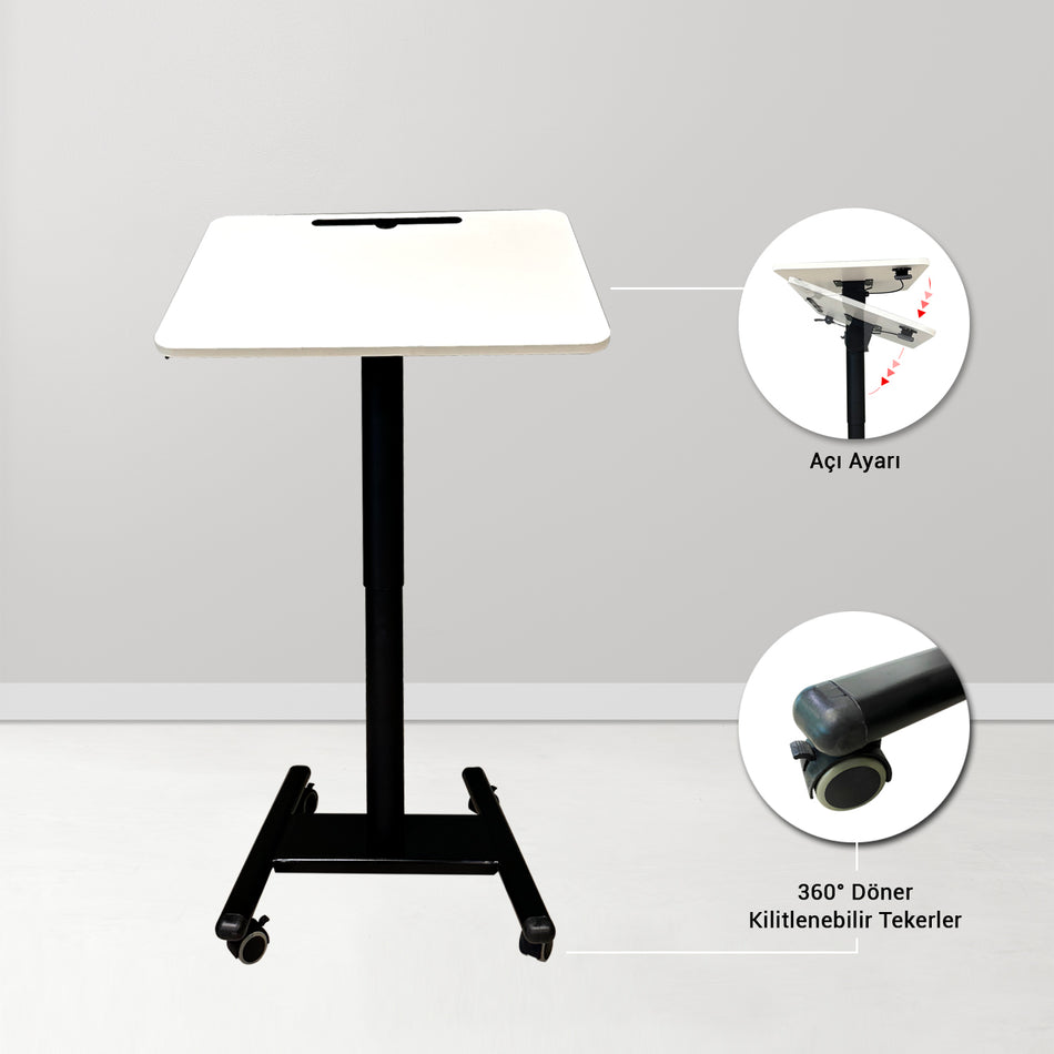 Movable Height Adjustable Mobile Laptop Cart - Trolley -Scanner Stand