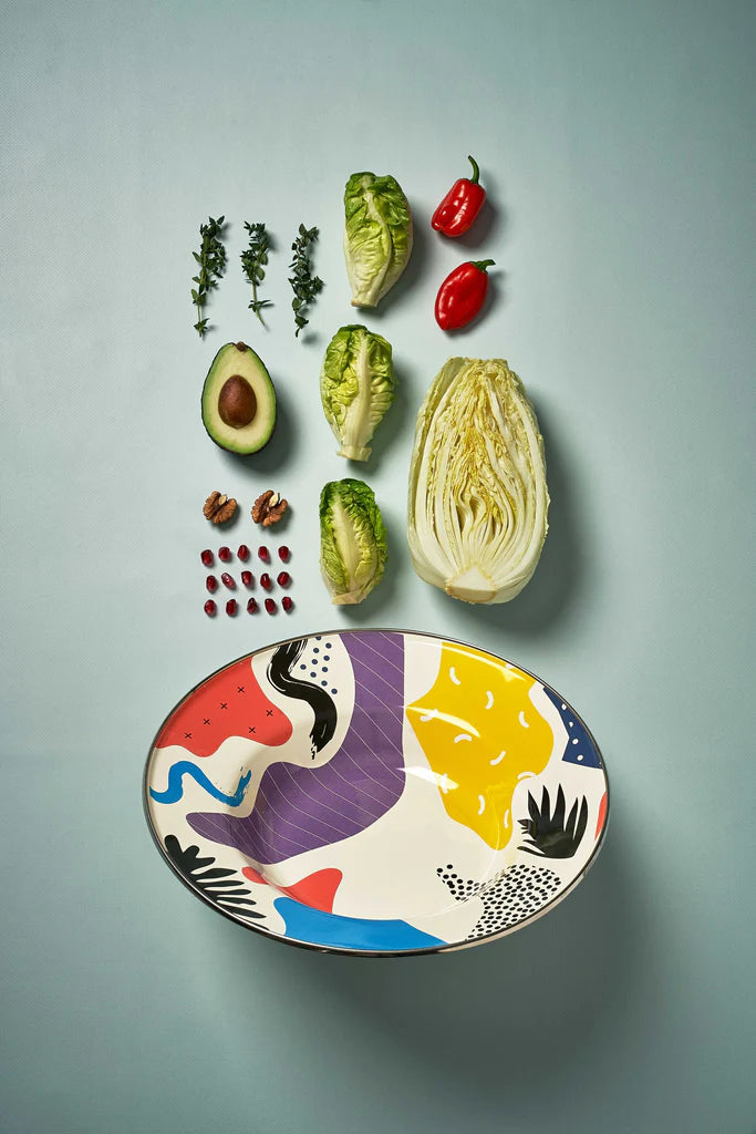 Flashback Big Fruit Plate - Enamel Vintage Look Washable Fruit Plate / Kapka