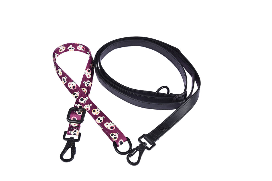 Hands Free Dog Leashes / Animal Leash Collar Vegan Leather Safe