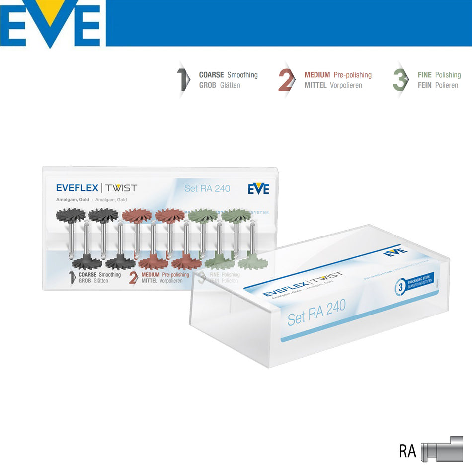DentrealStore - Eve Technik Eveflex Twist Metal and Amalgam Polishing Rubber Kit - RA240