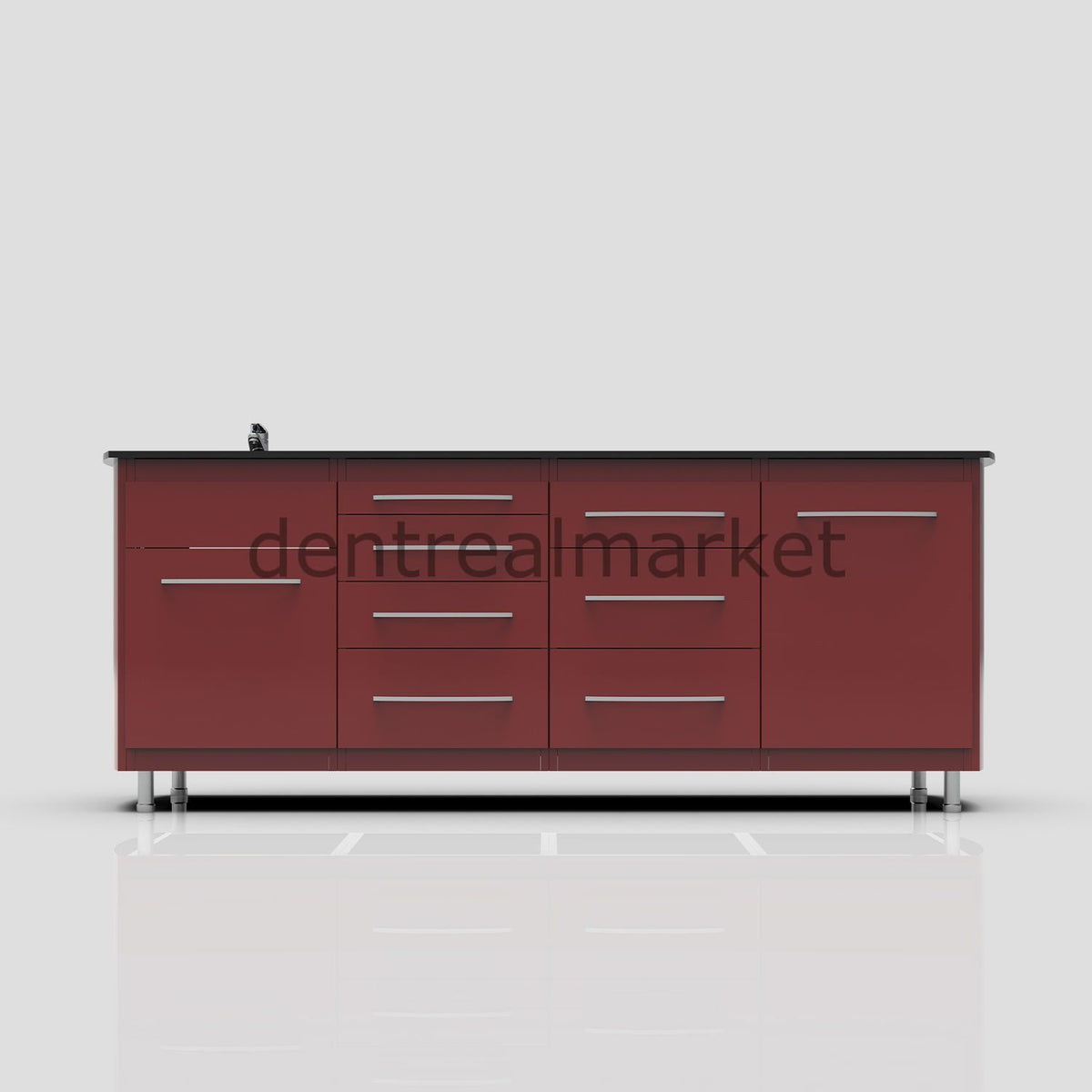 Grup Dental Adjustable-Leg Clinic Workbench AN04 – Glass Top