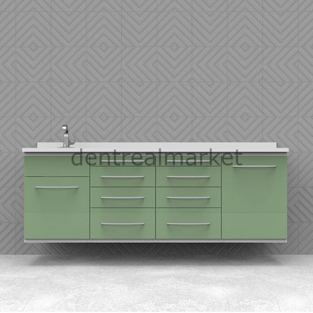 Grup Dental Wall-Mounted Clinic Workbench - Glass Top AN06