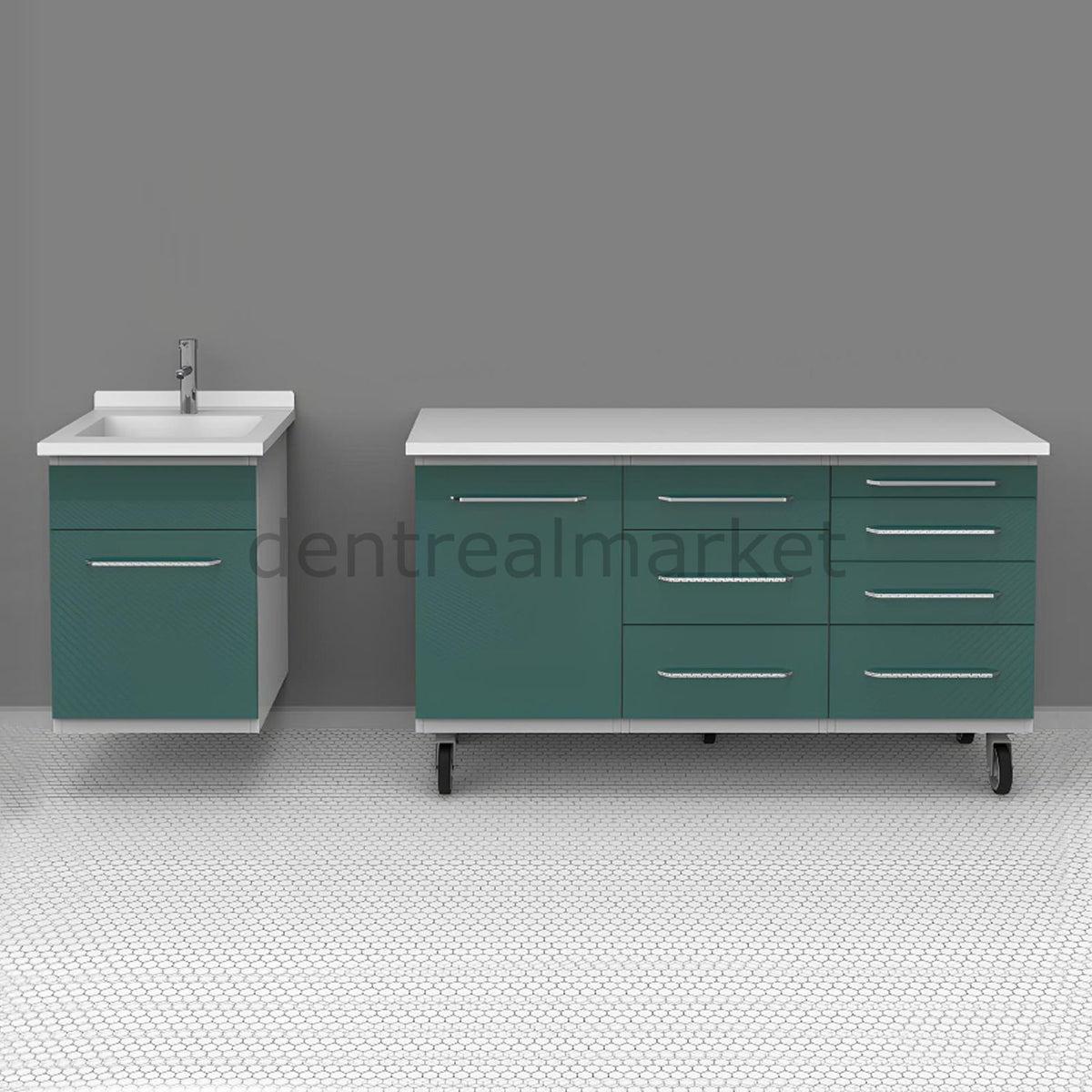 Grup Dental Wall-Mounted Split Clinic Bench - Laminate Top AN07