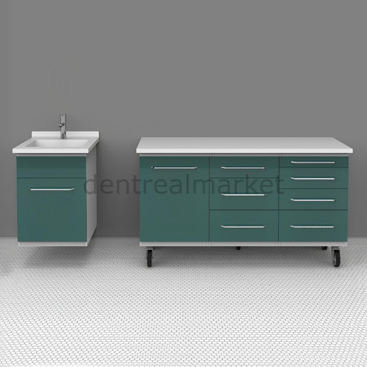 Grup Dental Wall-Mounted Split Clinic Bench - Laminate Top AN07