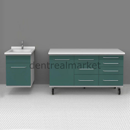 Grup Dental Wall-Mounted Split Clinic Bench - Glass Top AN07