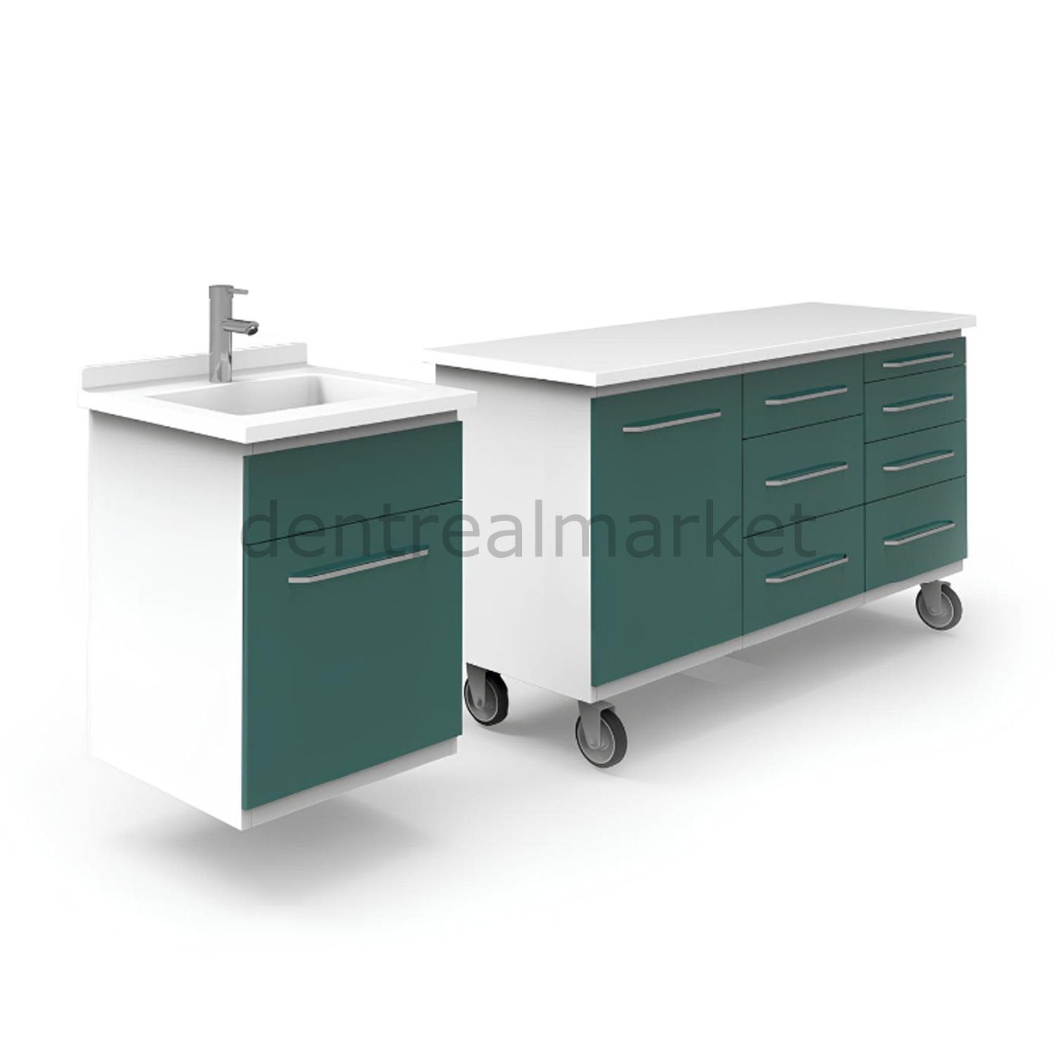 Grup Dental Wall-Mounted Split Clinic Bench - Laminate Top AN07