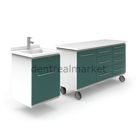 Grup Dental Wall-Mounted Split Clinic Bench - Glass Top AN07