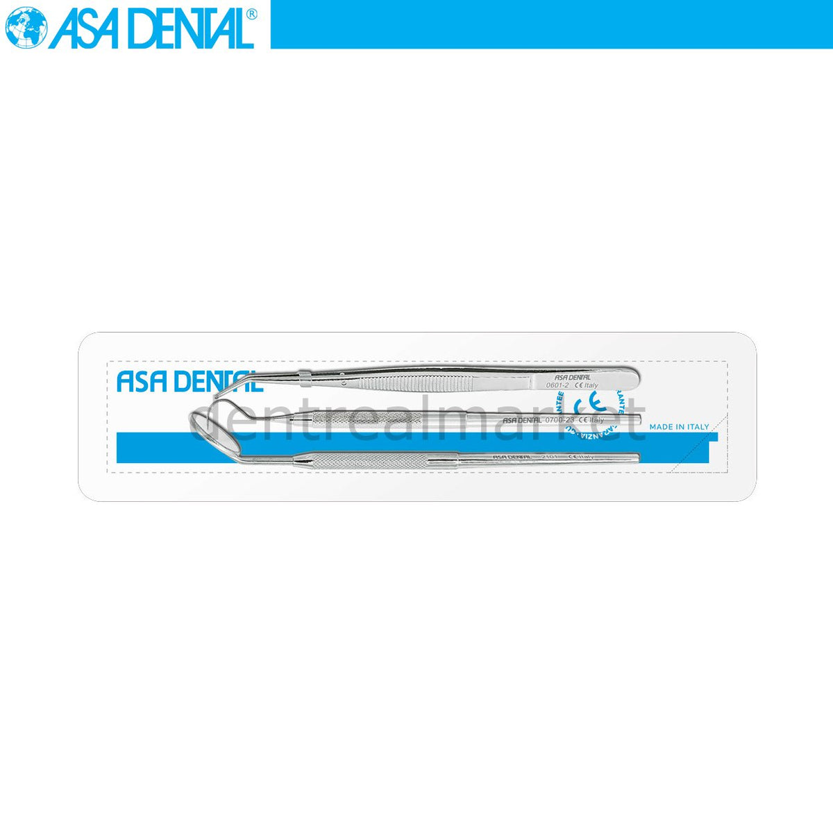 Asa Dental Mirror Explorer Cotton Plier Exam Set