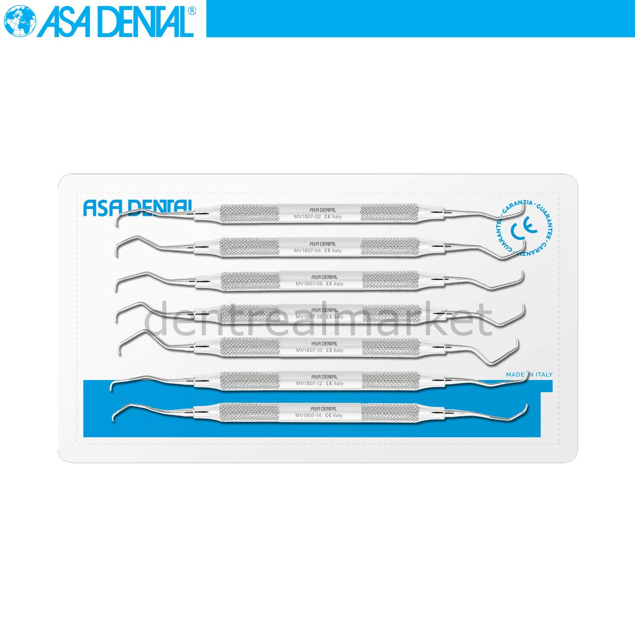 Asa Dental Gracey Curette Set — 7 Instruments