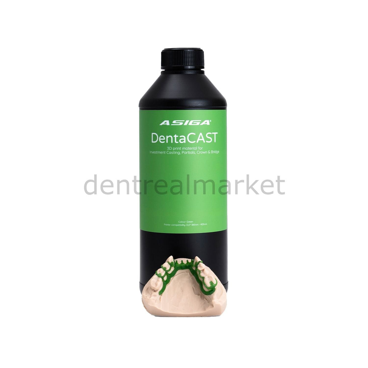 Asiga DentaCAST 3D Printing Castable Resin 1 kg - Green