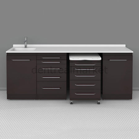 Grup Dental Mobile Cabinet Clinic Bench — Glass Top AZ01