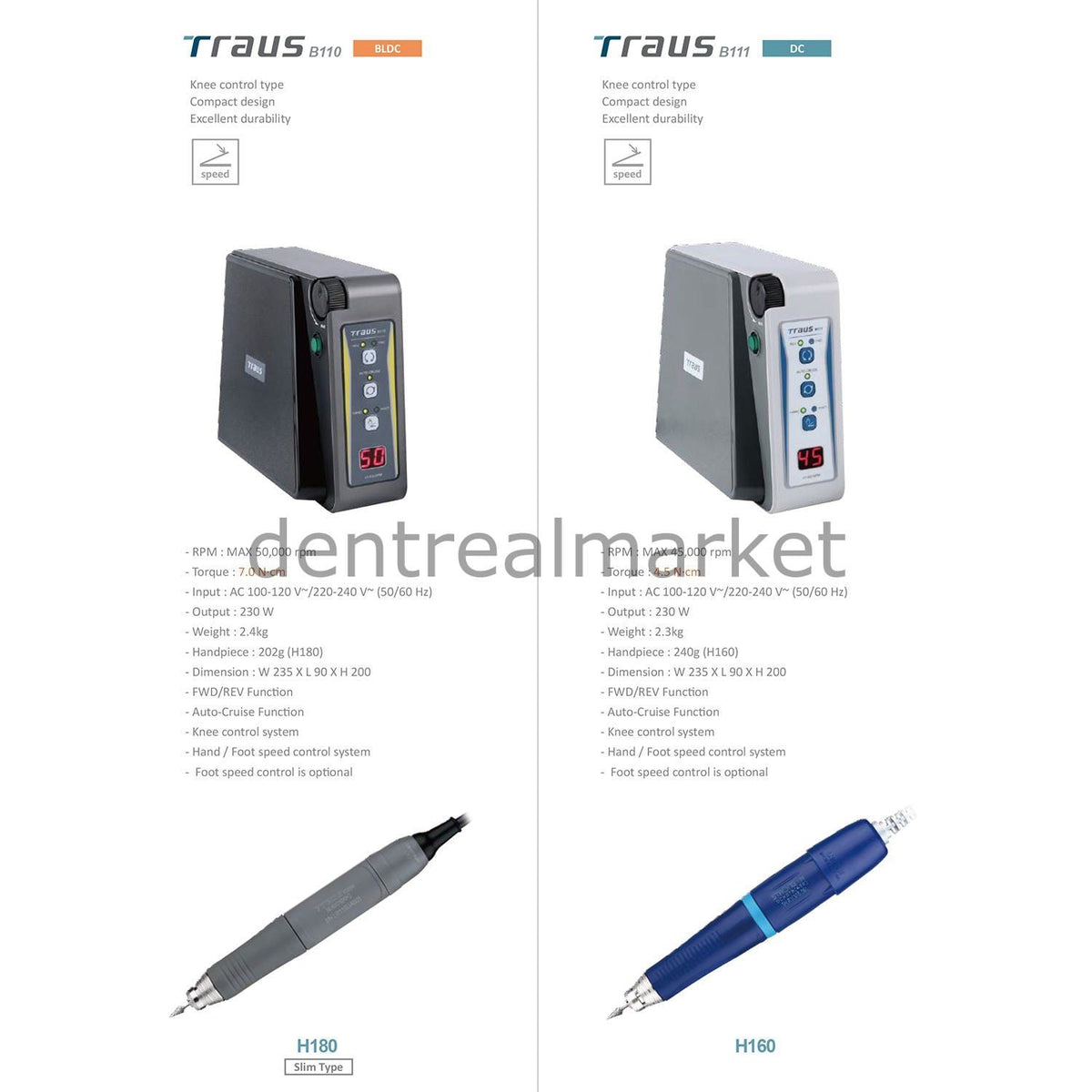 Saeshin Traus B111/H160 Laboratory Micromotor