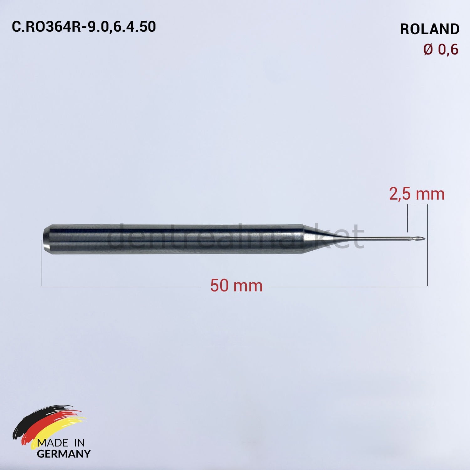 Frank Dental Tungsten Milling Bur 0.6 mm — for Roland Milling Machines