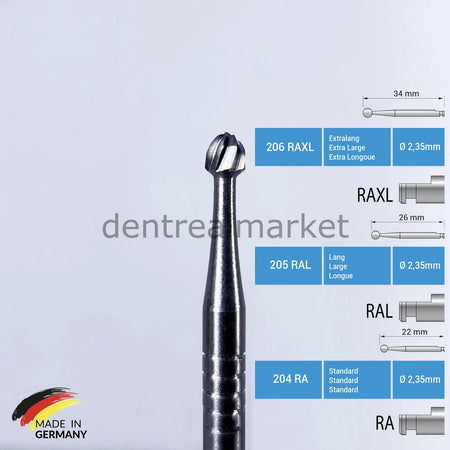 Frank Dental Tungsten Carbide Bur — Contra-angle — C1 — 5 pcs