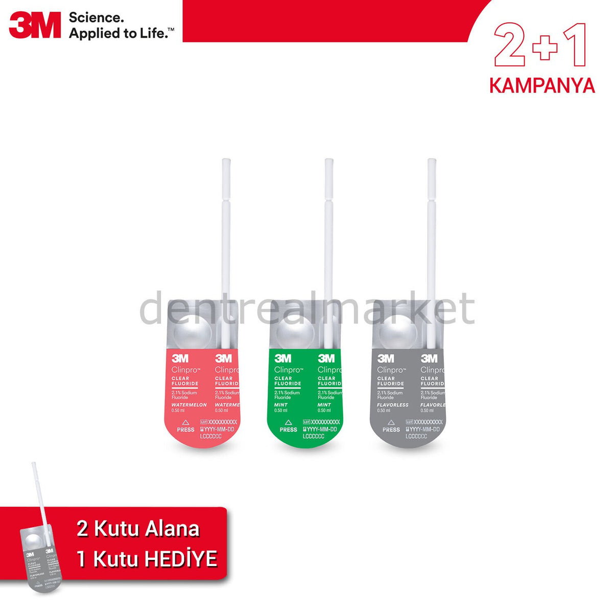 Solventum (3M) Clinpro Clear Fluoride Treatment - Single-Use L-Pop 50 pcs 2+1 Promo