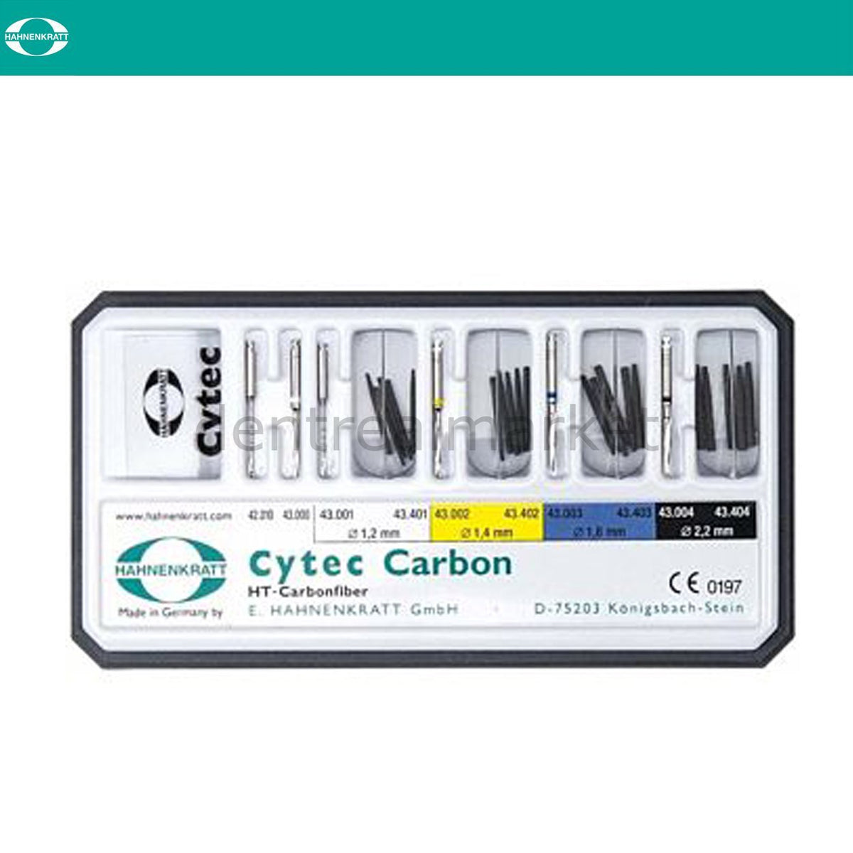 Hahnenkratt Cytec Carbon Fiber Set (Post Pin) 20 Pins + 6 Drills