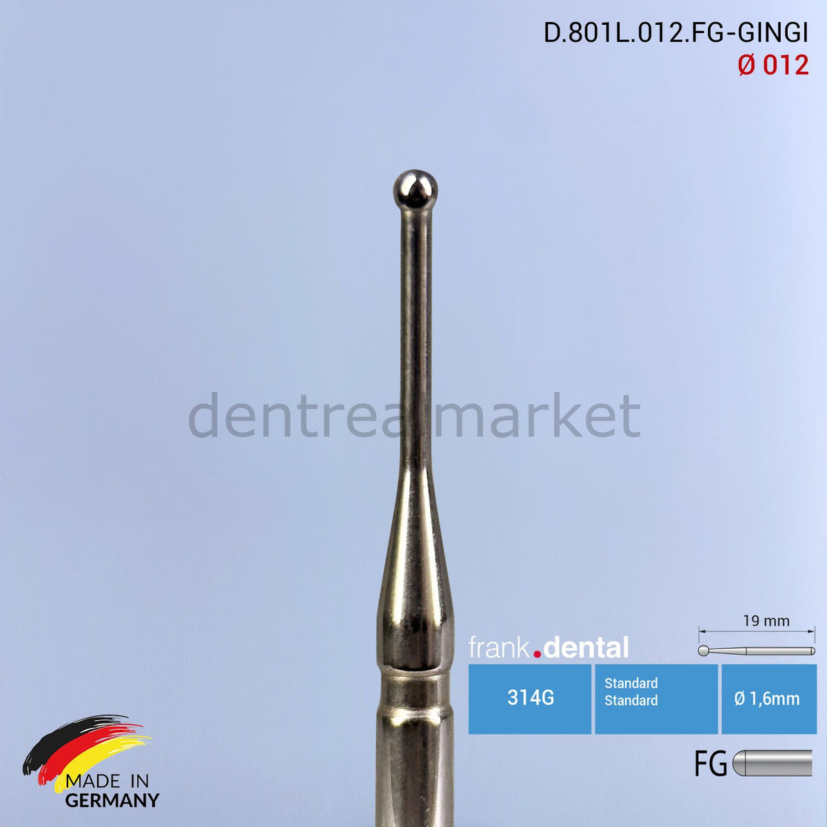 Frank Dental Gingiburs Soft Tissue & Gingivectomy Bur - 801L - Ø 012